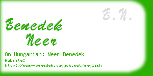 benedek neer business card